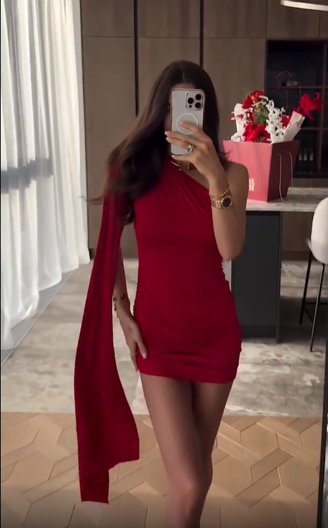 Sexy Red One-piece Ribbon Elastic Hip 18th Birthday Homecoming Dress - View 4 | FashionDia