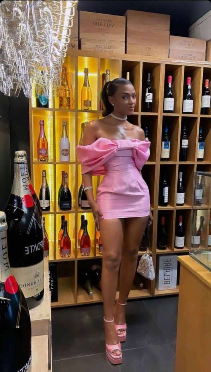 Cute Pink Bow One Shoulder Slim Fit Hip 17th Birthday Homecoming Dress