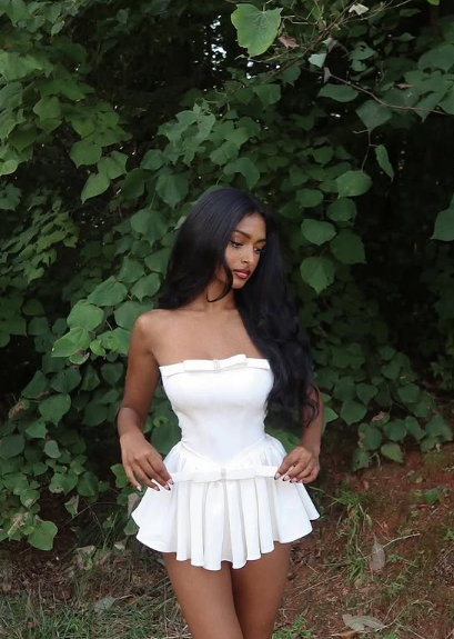 Sweet White Tube Top Bow Waist Mini 17th Birthday Homecoming Dress - View 4 | FashionDia