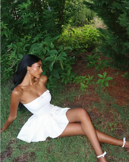Sweet White Tube Top Bow Waist Mini 17th Birthday Homecoming Dress - View 6 | FashionDia