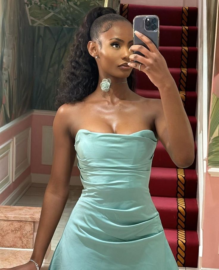 Simple Tube Top Herringbone Waist 17th Birthday Homecoming Dress - View 5 | FashionDia