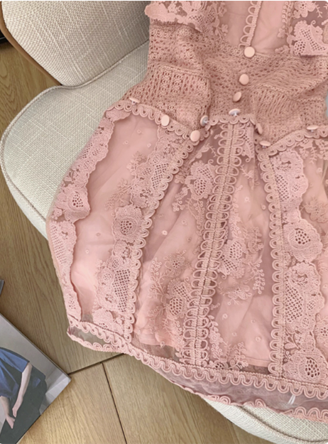 Sweet Pink Sleeveless Lace Waist 17th Birthday Homecoming Dress - View 4 | FashionDia