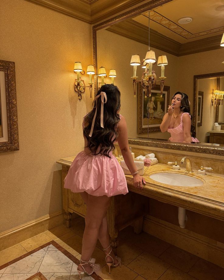 17-year-old Princess Pink Suspender Low-cut Puffy Birthday Dress Homecoming Dress - View 2 | FashionDia