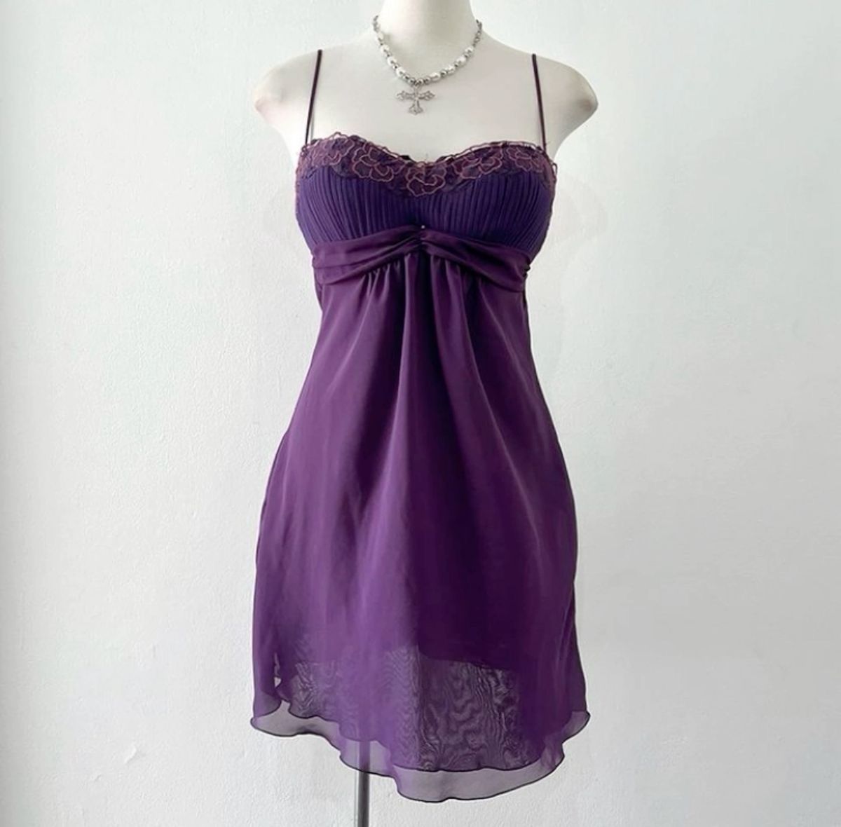 Vintage Purple Sweetheart Neck Lace Chiffon Mini Birthday Skirt Homecoming Dress