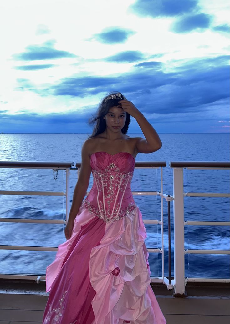 Sweet Pink Strapless A-line Embroidered Satin Long Prom Dress Evening Dress