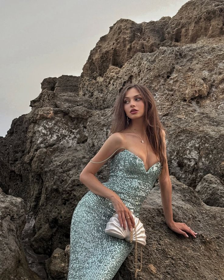 Dreamy Mint Green Mermaid Spaghetti Strap Sequin Long Prom Dress Evening Dress