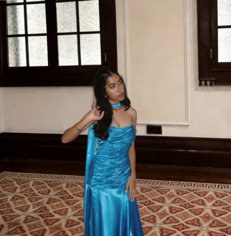 Gorgeous Lake Blue Strapless Sash Satin Long Prom Dress Evening Dress