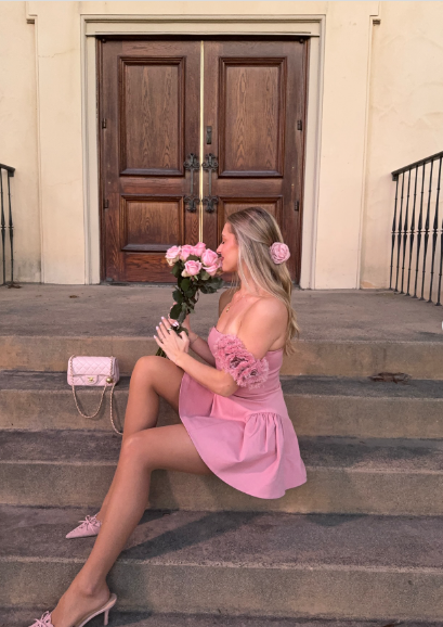 Sweet Pink Tube Top Waist Mini 16th Birthday Homecoming Dress - View 4 | FashionDia