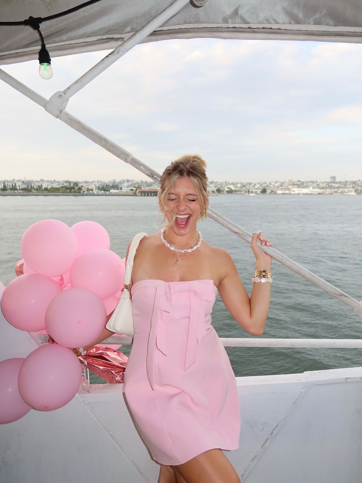 Sweet Pink Bow Waist A-line Birthday Party Homecoming Dress