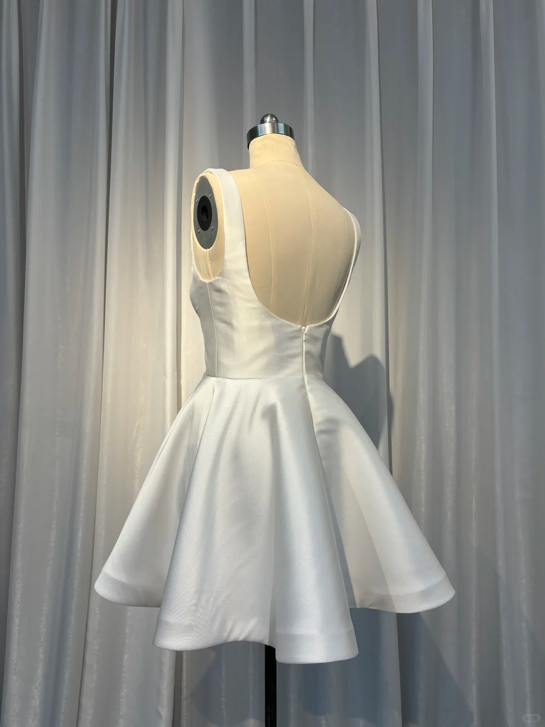 Simple Square Neck White Satin A Line Short Cocktail Dress Homecoming Dress