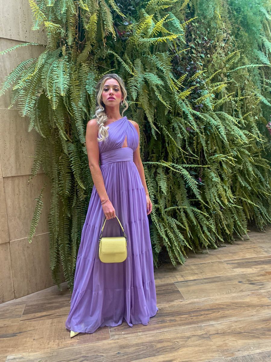 Elegant Purple A-line One-shoulder Chiffon Long Prom Dress Evening Dress