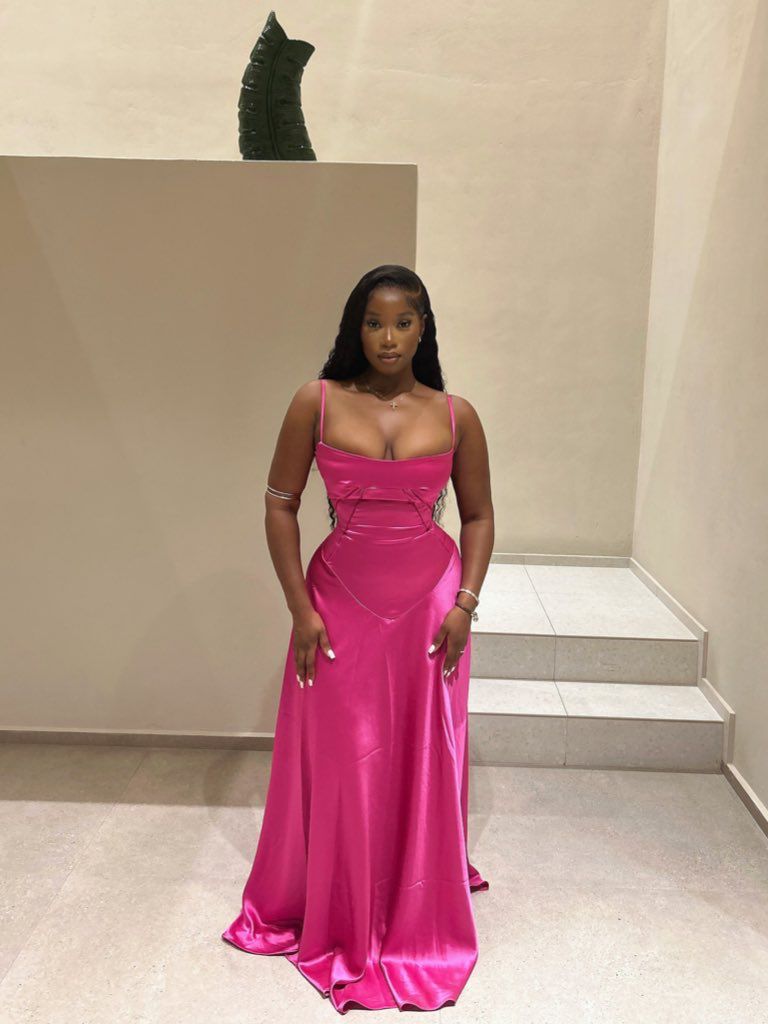 Sexy Pink A-line Strapless Satin Long Prom Dress Evening Dress Bridesmaid Dress
