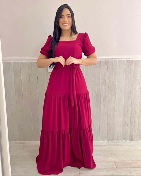 Retro Style A-Line Prom Dress Puffy Sleeves,Fashion Party Gown - FashionDia