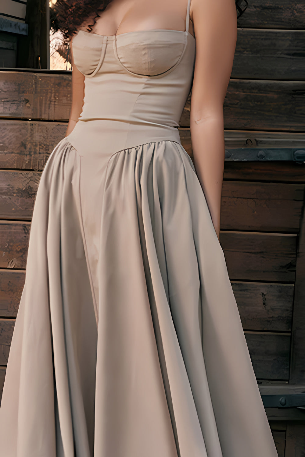 Simple A-Line Spaghetti Straps Tea Length Graduation Party Dress - View 15 | FashionDia