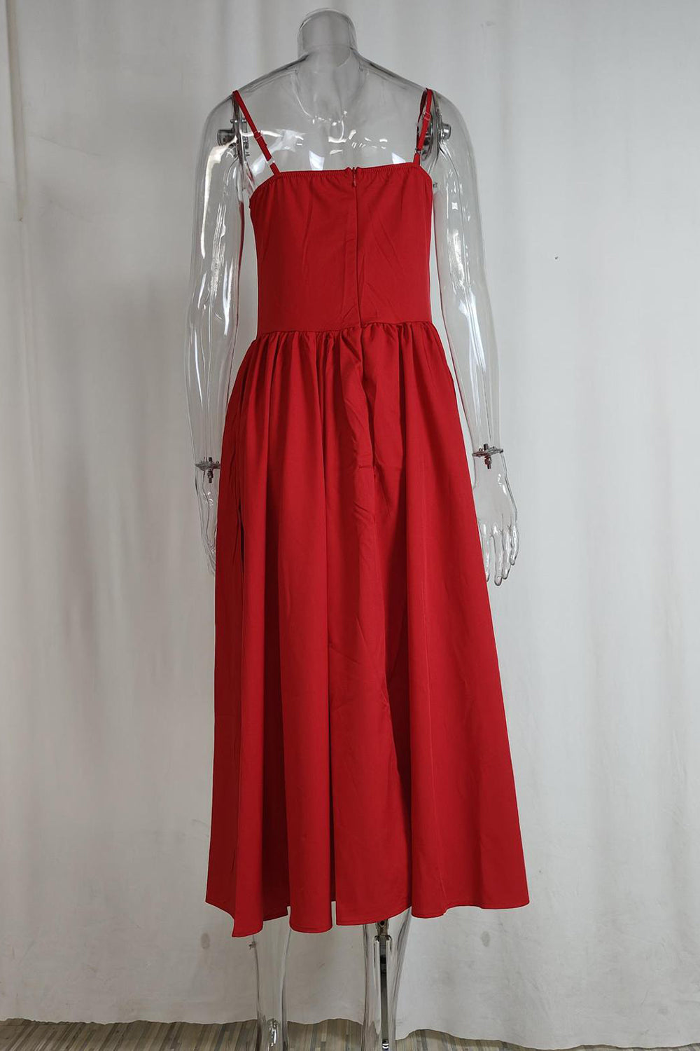 Simple A-Line Spaghetti Straps Tea Length Graduation Party Dress