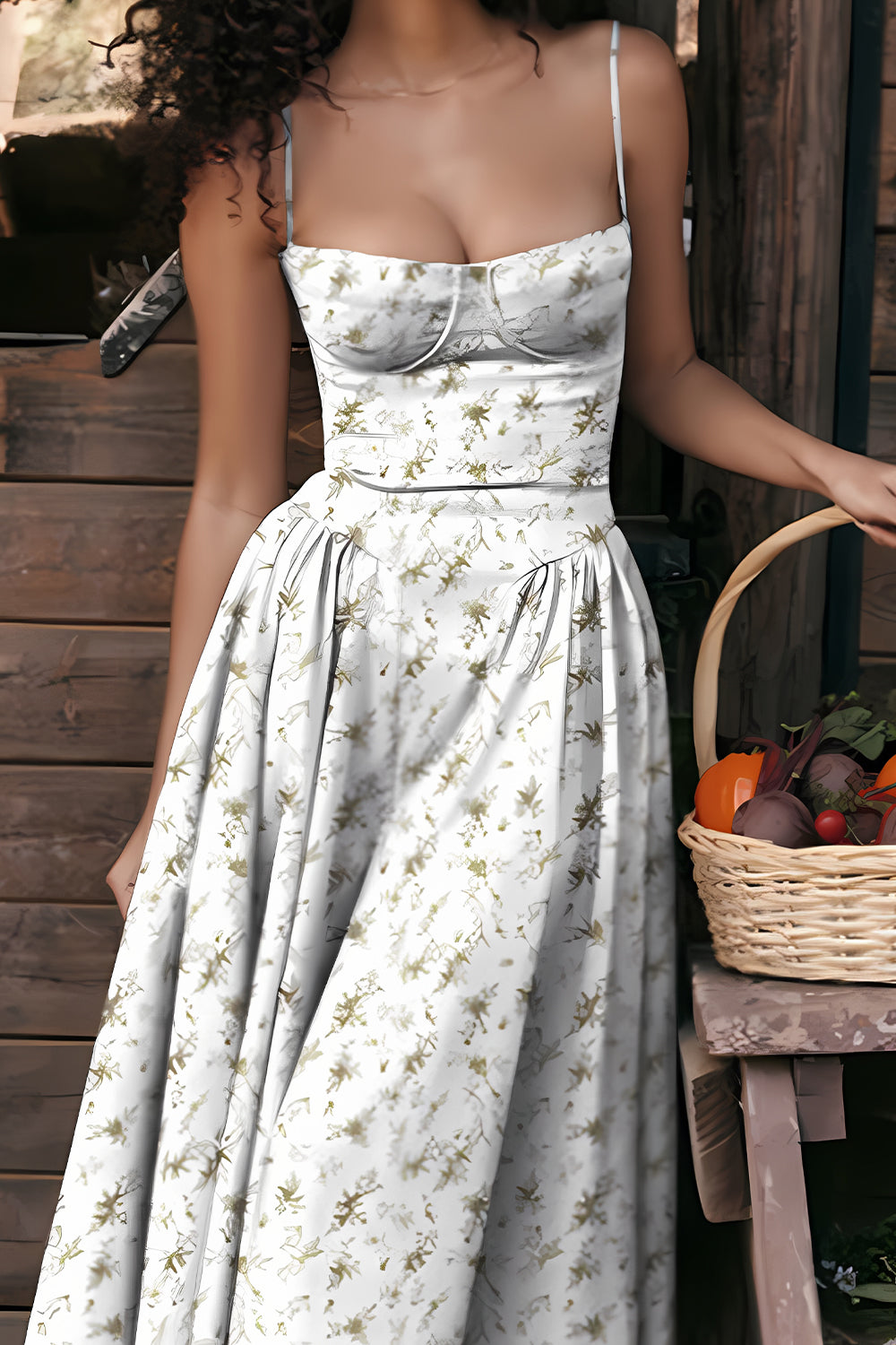 Simple A-Line Spaghetti Straps Tea Length Graduation Party Dress - View 12 | FashionDia