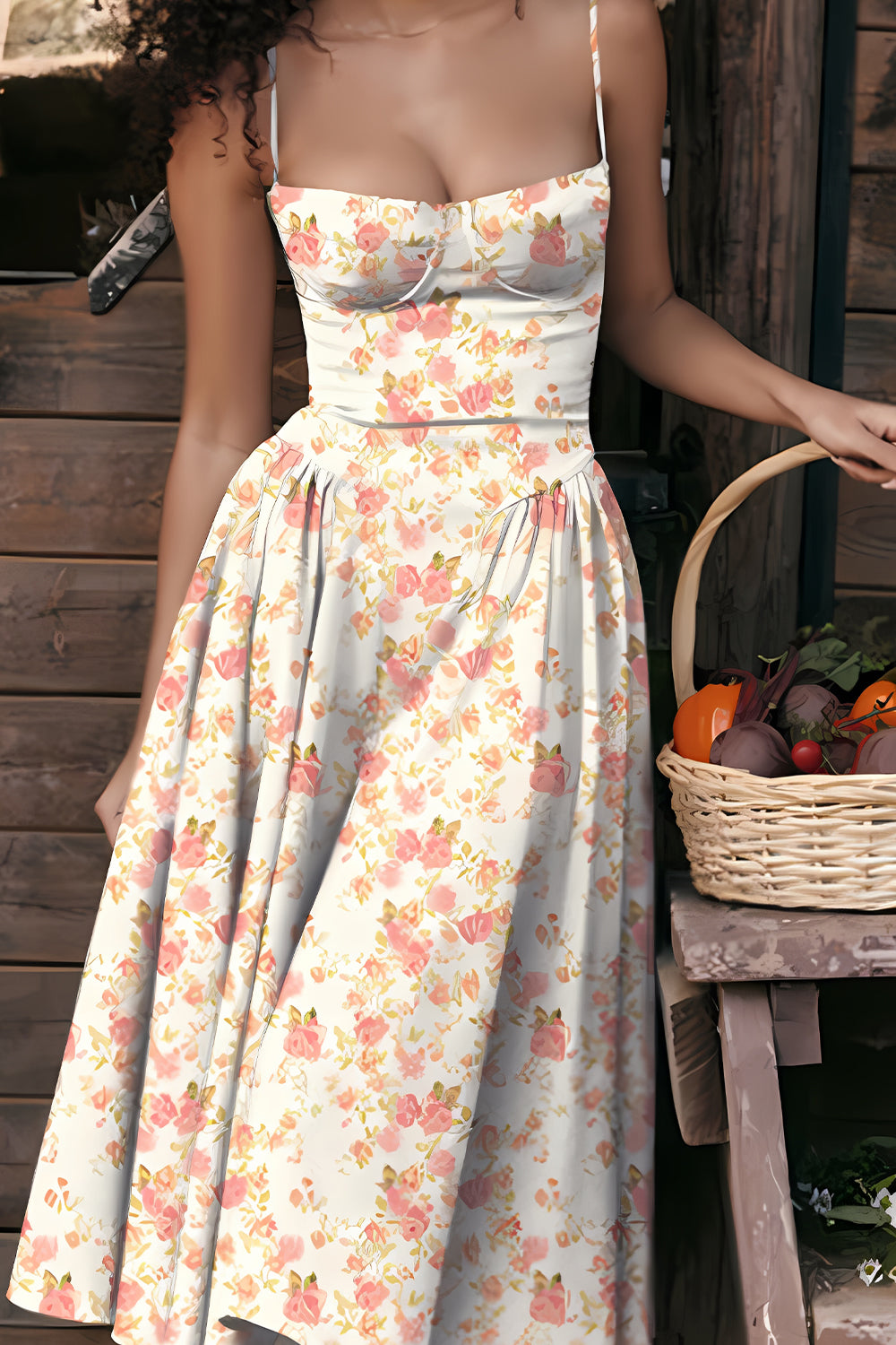 Simple A-Line Spaghetti Straps Tea Length Graduation Party Dress - View 13 | FashionDia
