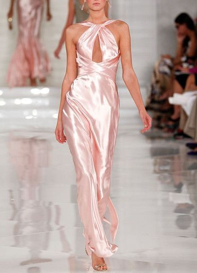 Elegant Pink Satin Long Party Evening Dress,Formal Prom Dress - View 4 | FashionDia