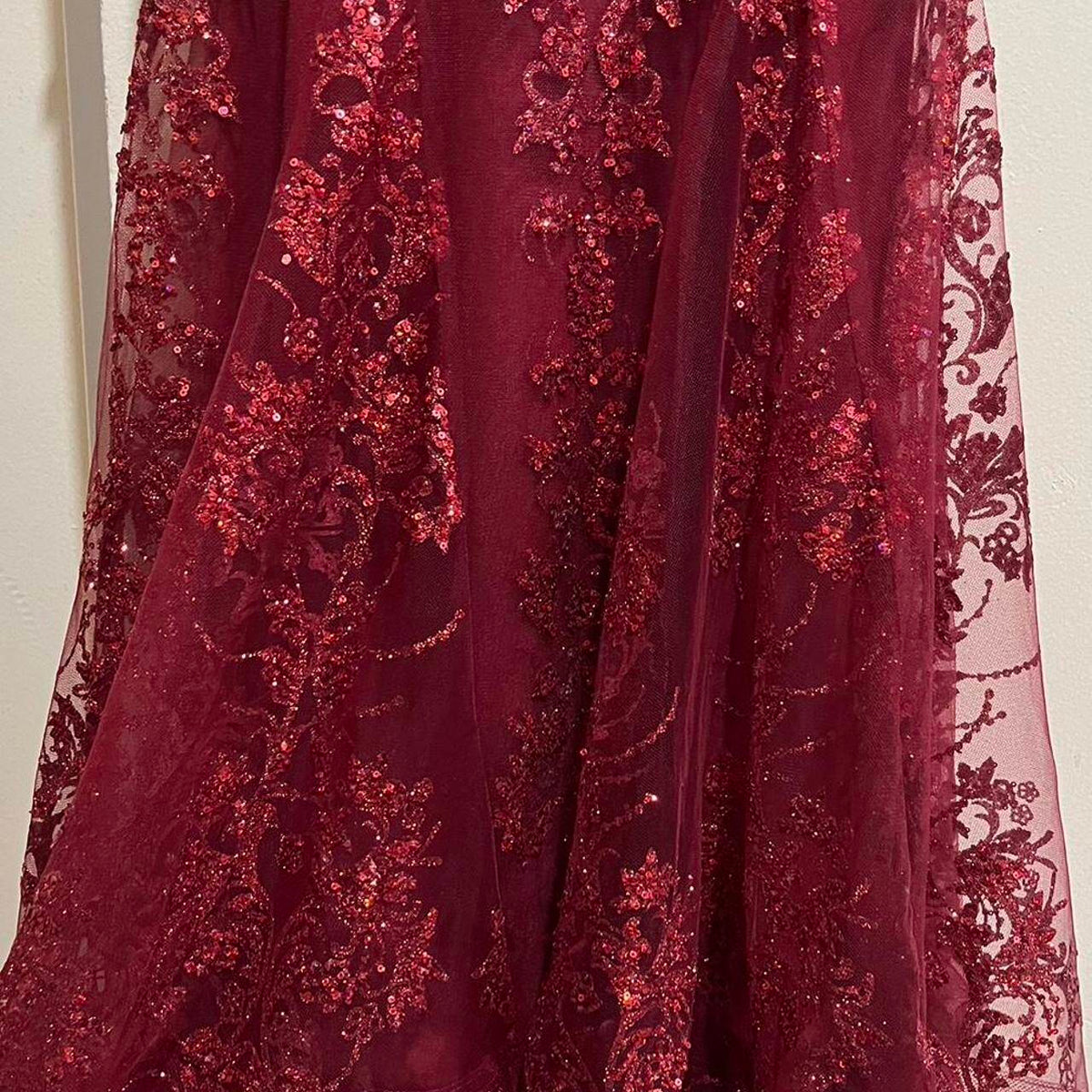 Charming Red Mermaid Lace Appliques Prom Dress,Evening Dress Winter Dance Dress Y4345 - View 9 | VelvetHem