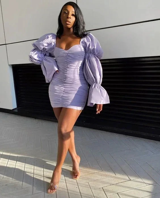 Light Purple Short Homecoming Dresses 22nd Birthday Outfit Dress Y2108 by simplepromdress