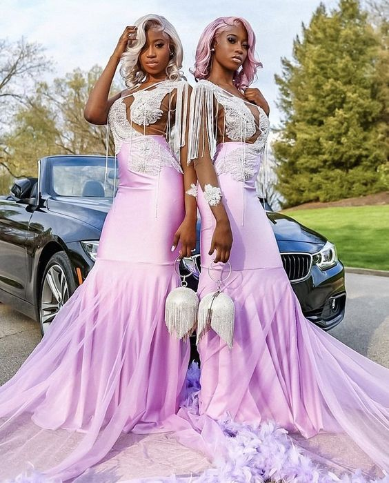 Sexy Mermaid Prom Dress With Feathers Charming Evening Dress Y6637 - View 2 | VelvetHem
