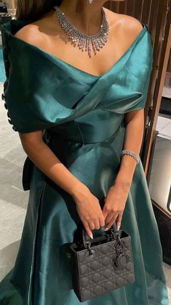 Charming Off The Shoulder Satin Evening Dress