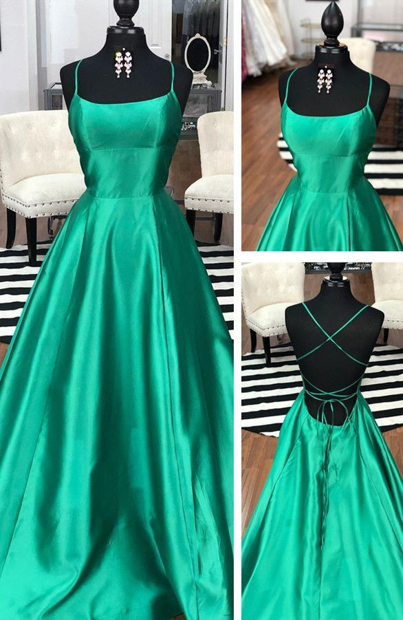 Simple Prom Dress, Elegant Green Prom Dress,Long Prom Dress, Floor-Length Graduation Dress - FashionDia