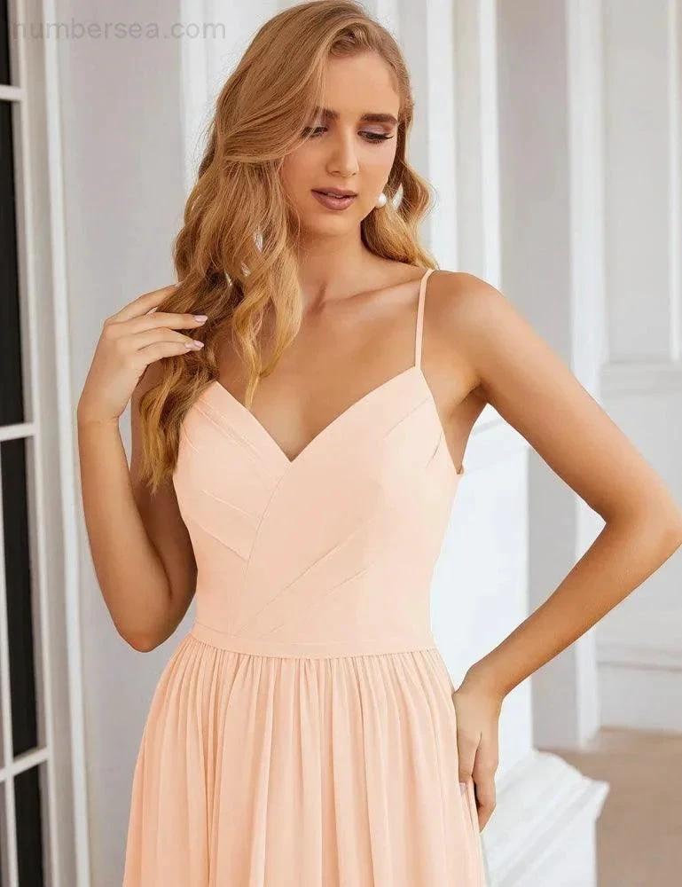 ZapDress Spaghetti Strap Bridesmaid Dresses Long Formal Party Prom Gowns 28060 (ZD17043)