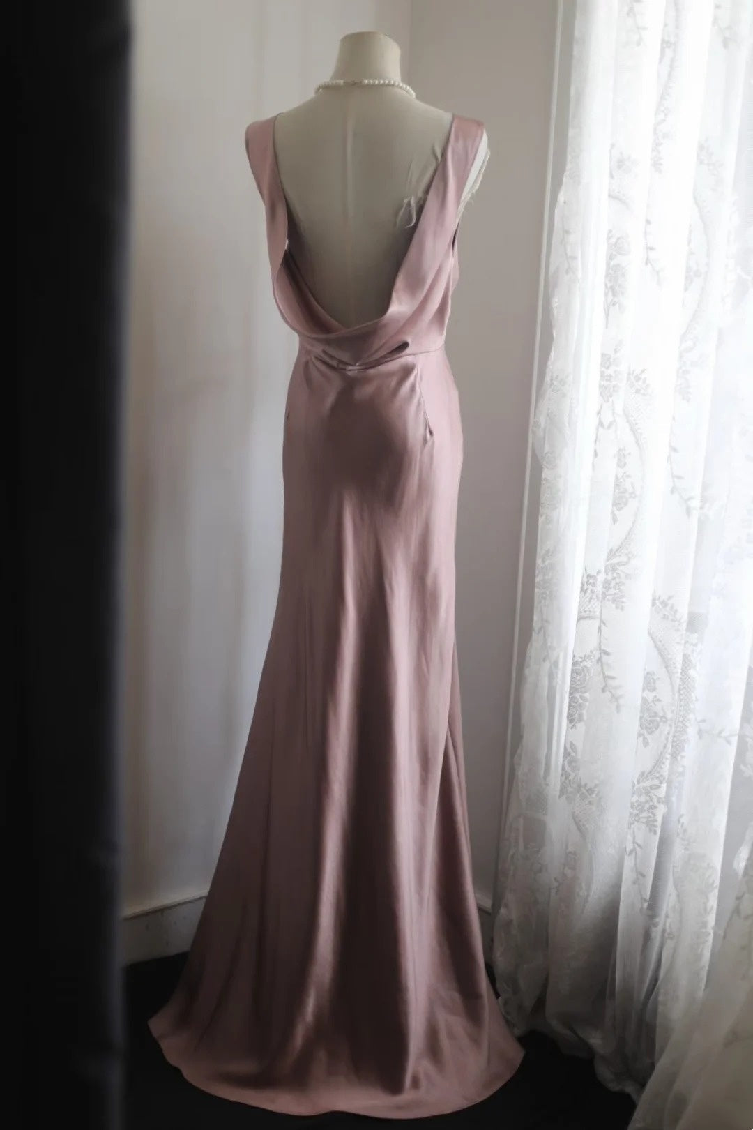 Pink Mermaid Satin Wedding Dress Bridesmaid Dresses J10584