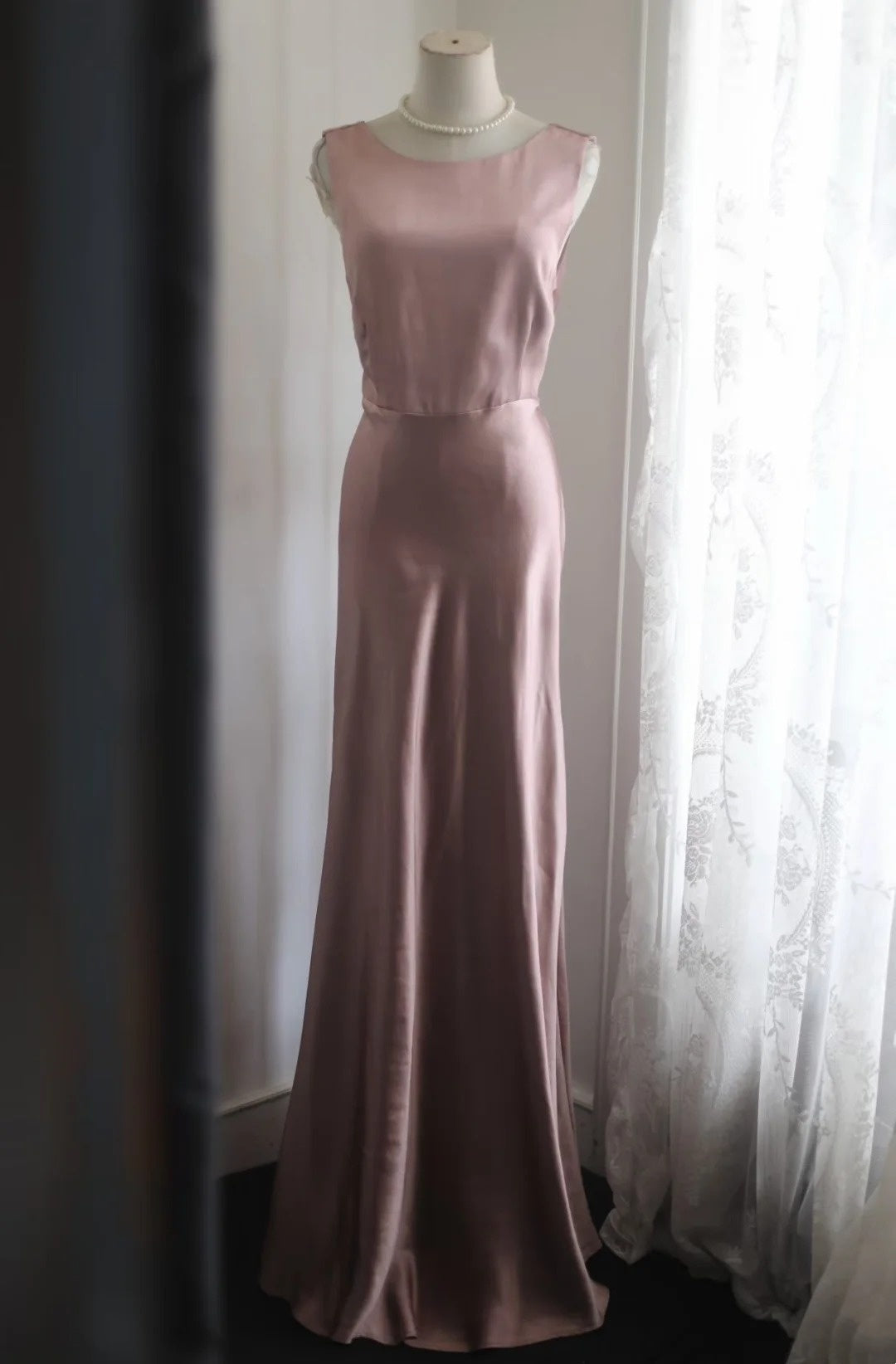 Pink Mermaid Satin Wedding Dress Bridesmaid Dresses J10584
