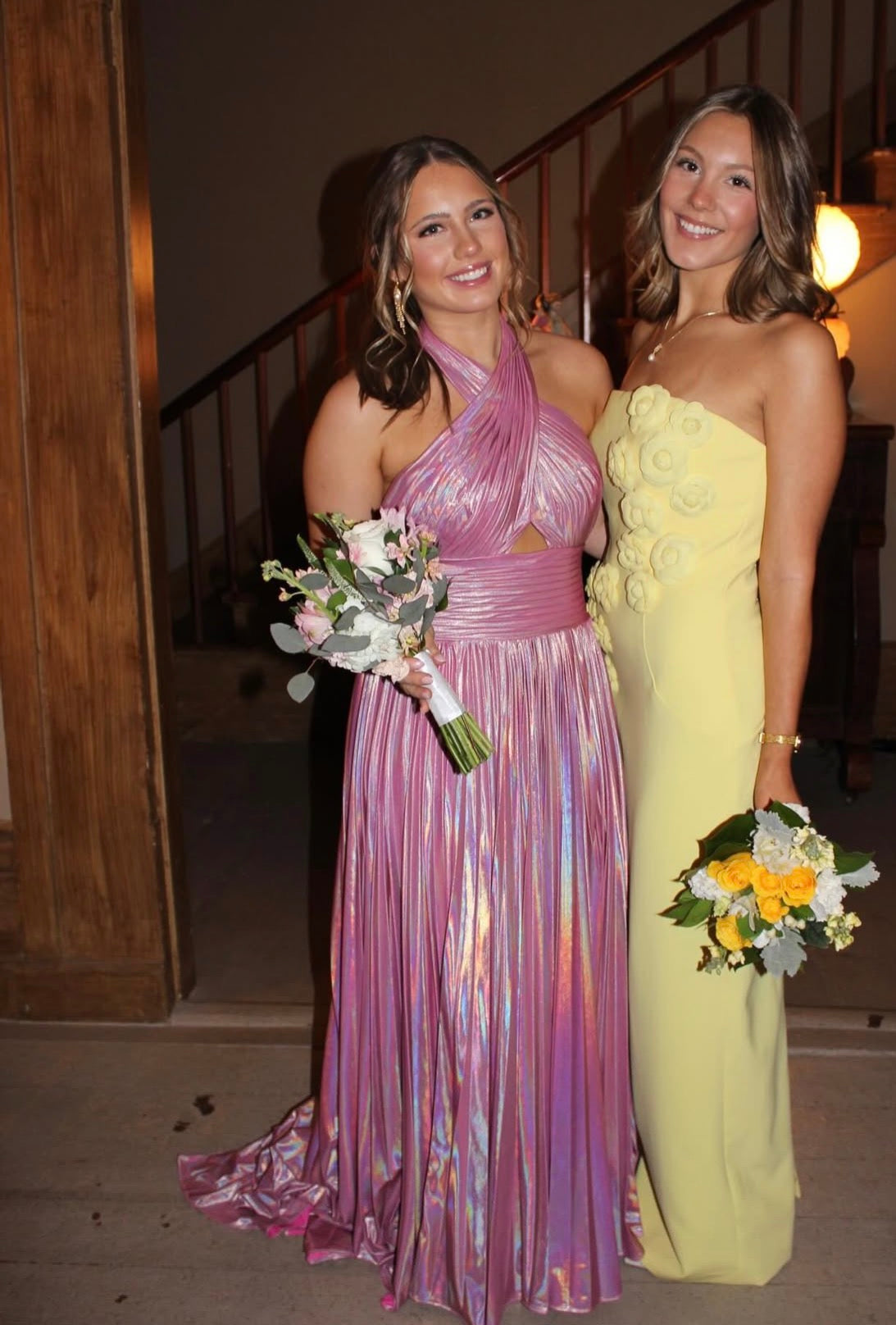 Pleated Halter A-Line Pink Open Back Formal Prom Dress Dress