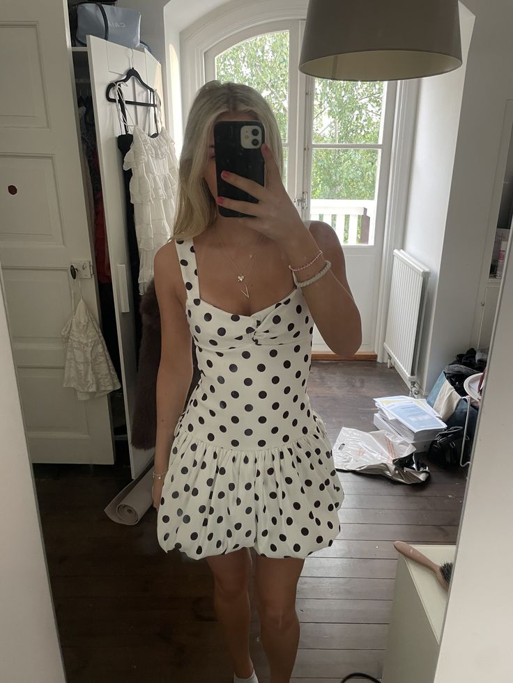 Polka Dot Homecoming Dress Short Birthday Dress J11423
