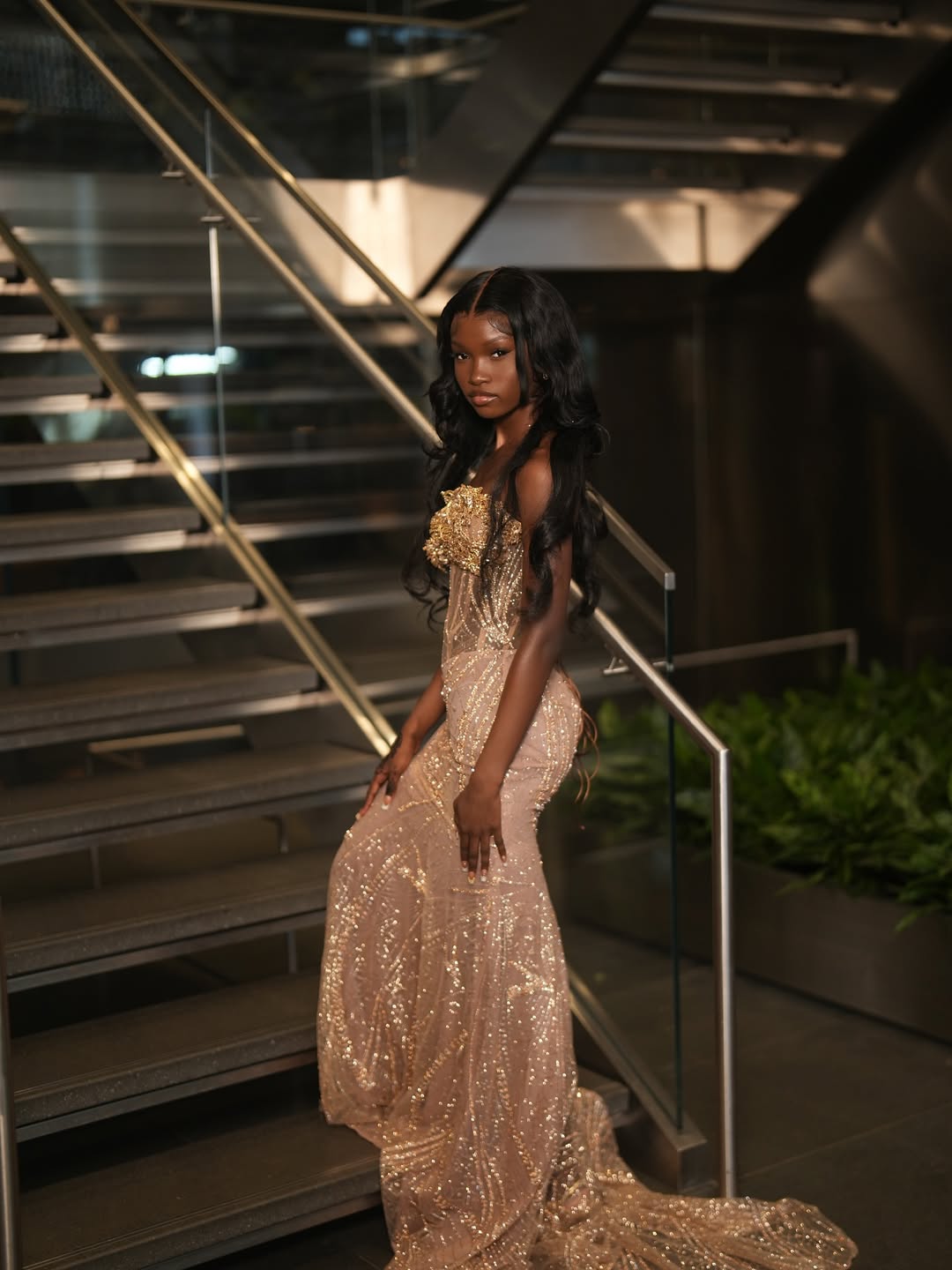 Pretty Gold Sweetheart Strapless Sleeveless Mermaid Prom Dresses Gem Column With Beads