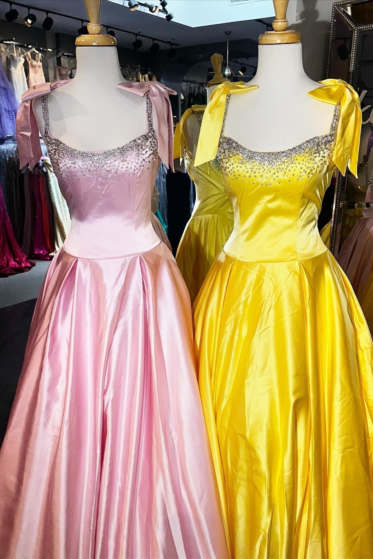 Pretty A Line Spaghetti Straps Pink Long Prom Dress with Beading