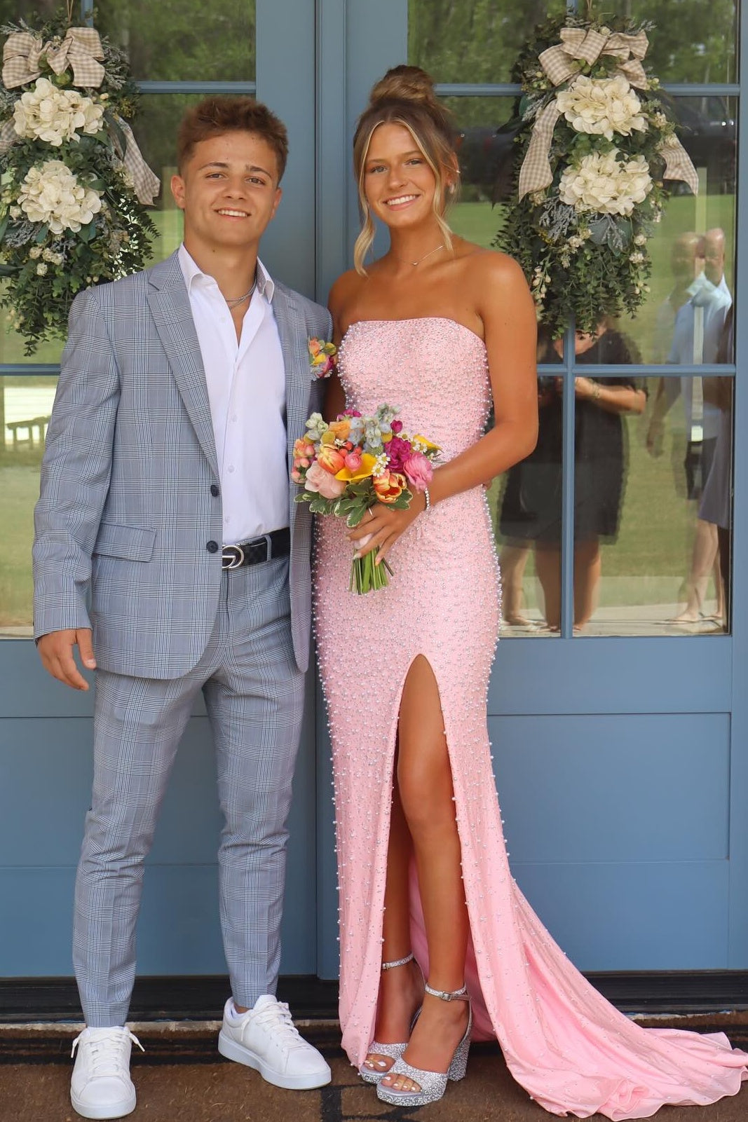 Stunning Mermaid Strapless Black Long Prom Dress with Pearls - View 13 | FashionDia