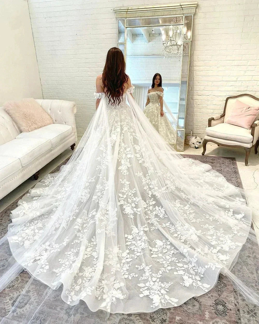 Princess Wedding Dresses For Elegant Women Off the Shoulder Sweetheart Lace Appliques Bridal Gown Ball Gown vestido de noiva (ZD14119)