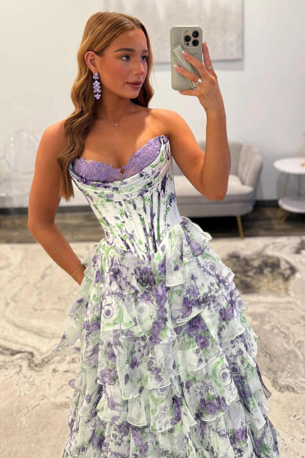 Princess A Line Sweetheart Pink Corset Prom Dress with Ruffles