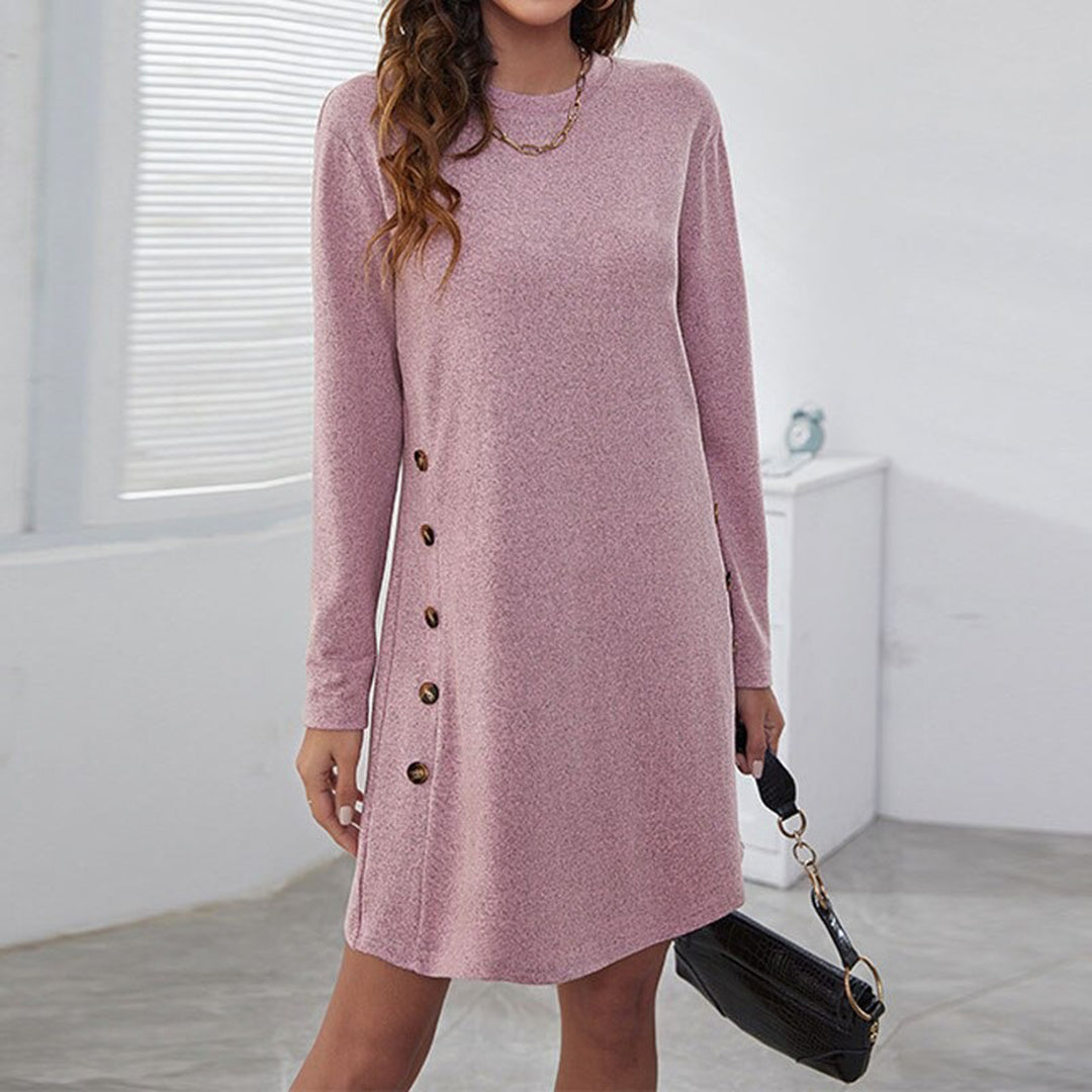 Aubrey Effortless Chic Casual Long Sleeved Mini Dress Everyday Luxe Edit