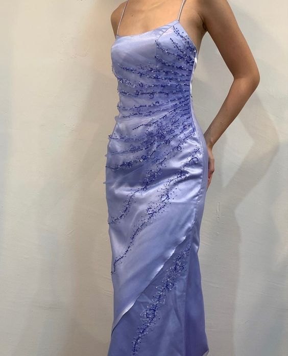 Chic Straps Lilac Evening Dress Formal Prom Party Gown - FashionDia