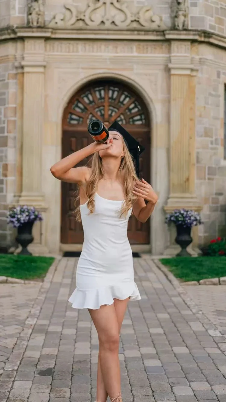 White Spaghetti Straps Graduation Dress White Homecoming Dress Y2986 by simplepromdress