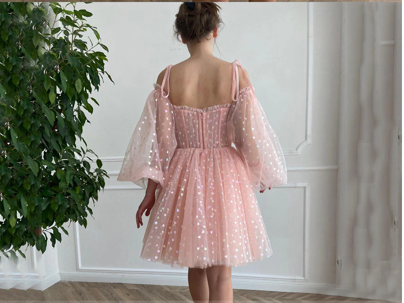 pink homecoming dresses tulle sweetheart Homecoming Dress - View 2 | FashionDia