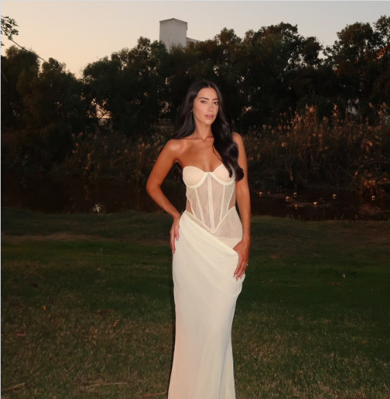 Gorgeous Pale Yellow Mermaid Sweetheart Neck Sheer Tulle Satin Long Prom & Evening Dress - View 8 | FashionDia