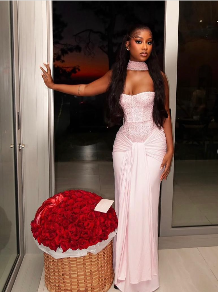Sweet Pink Strapless Mermaid Sequin Chiffon Long Prom Dress Birthday Dress
