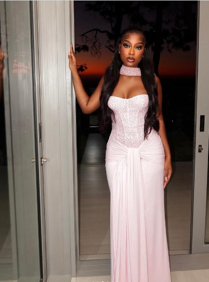 Sweet Pink Strapless Mermaid Sequin Chiffon Long Prom Dress Birthday Dress