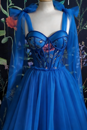 Red Prom Dress Tulle Evening Gowns C1240