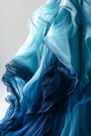 Vintage Ombre Blue Tulle Off-the-Shoulder Evening Dress,Formal Birthday Ball Gown - View 7 | FashionDia