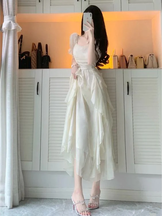 Charming Prom Dress Ivory Evening Dress - FashionDia