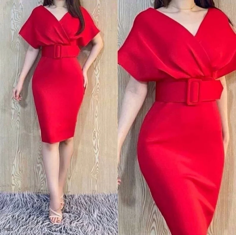 Engagement Dress, Cocktail Midi Dress, Formal Dress, Midi Prom Dress - View 5 | FashionDia
