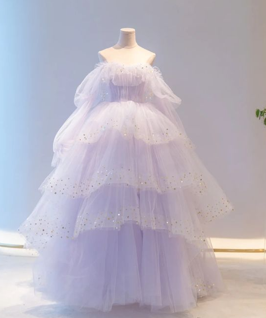Women's tulle long ball gown prom dresses