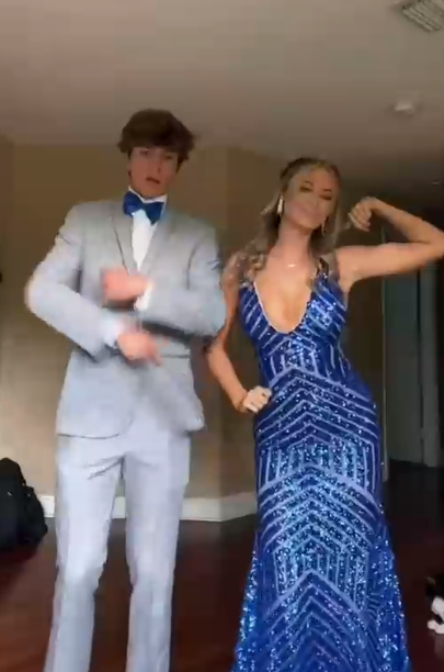 Blue sequin prom dress Evening Gown Party Dress